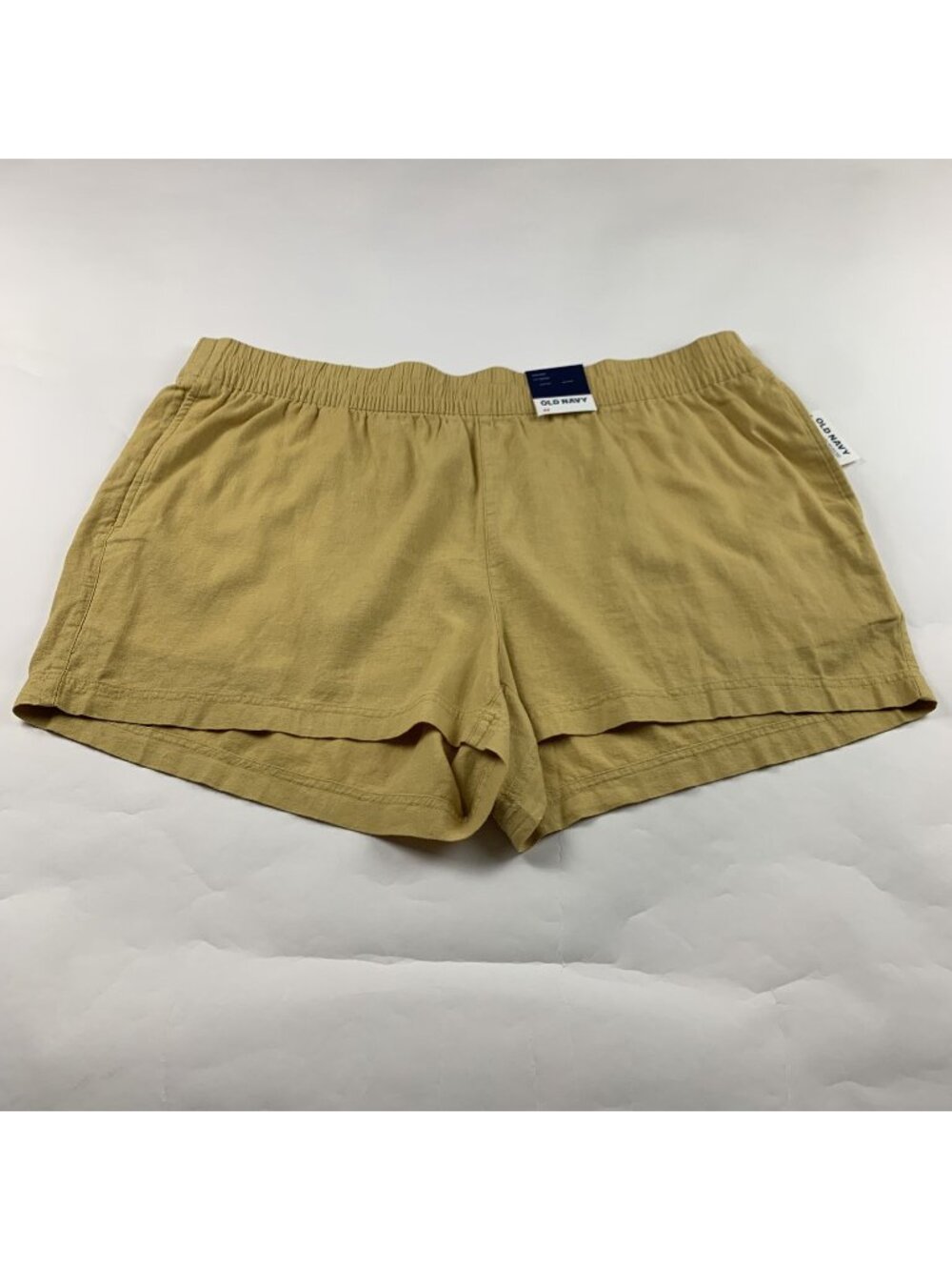 Old Navy Sandstorm Linen Blend High Rise Comfort Waistband Shorts 2X New